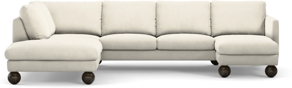 Madison - 2-sits soffa med divan vänster och schäslong höger - Vit