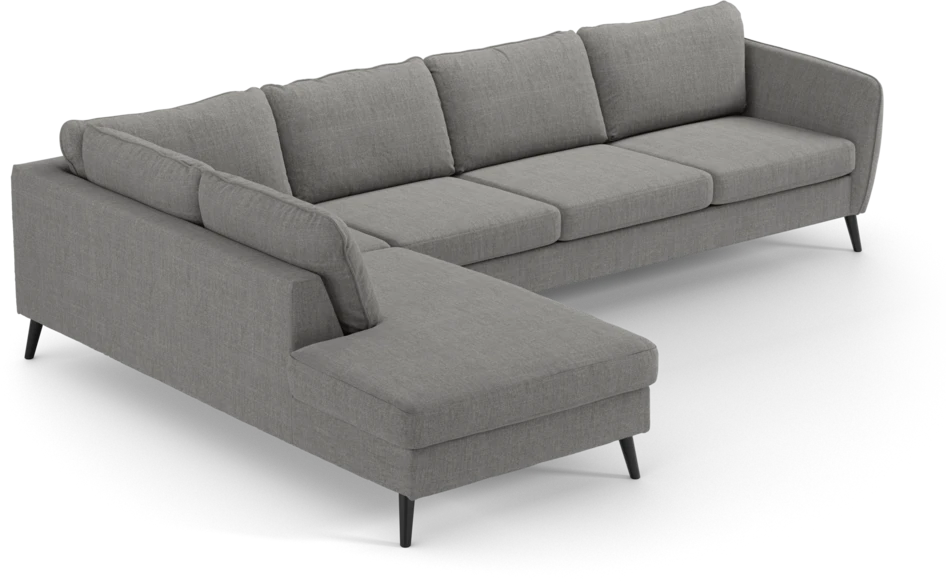 County - 3-sits soffa med divan vänster - Grå
