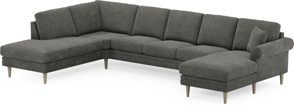Eden - 3-sits soffa med divan vänster och schäslong höger - Grå