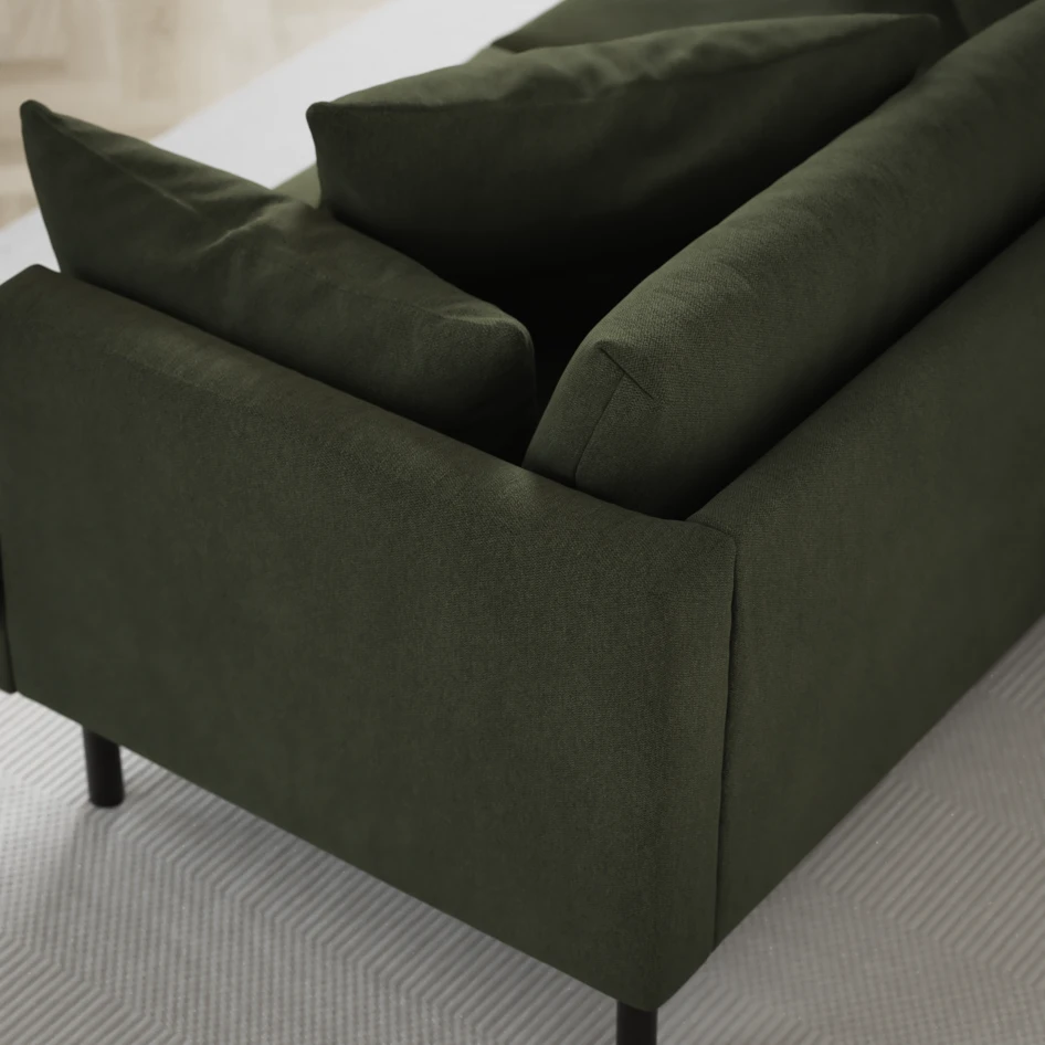 Harper - 3-sits soffa med divan höger - Grön