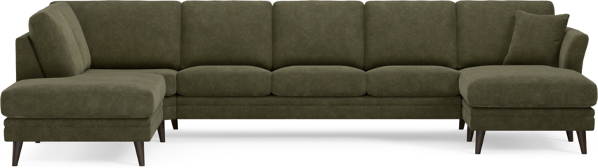 Eden - 3-sits soffa med divan vänster och schäslong höger - Grön