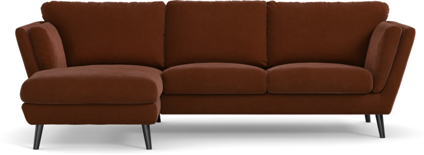 Madison Lux - 2-sits soffa med schäslong vänster - Orange