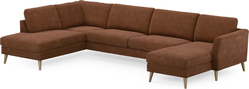 Bridge - 3-sits soffa med divan vänster och schäslong höger - Orange