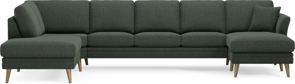 Eden - 3-sits soffa med divan vänster och schäslong höger - Grön