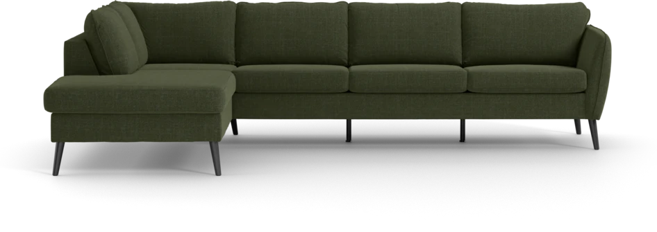 County - 3-sits soffa med divan vänster - Grön