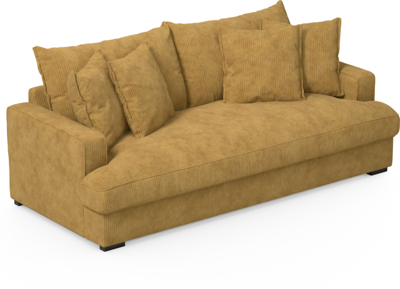 Mila - 3-sits soffa, hel dyna - Gul