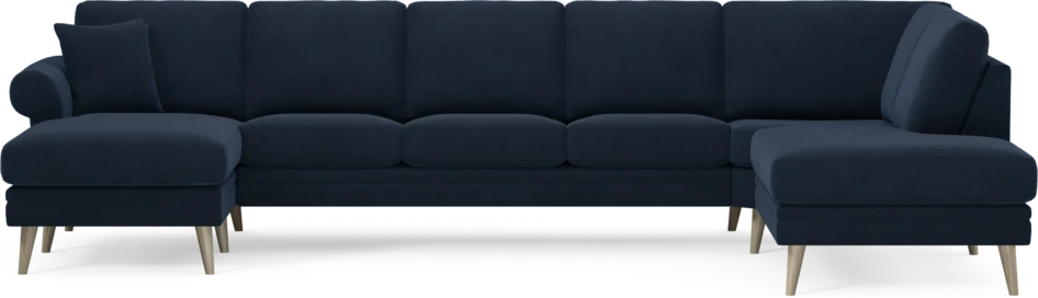 Eden - 3-sits soffa med schäslong vänster och divan höger - Blå
