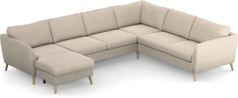 County - Hörnsoffa, 3+2-sits med schäslong vänster - Beige