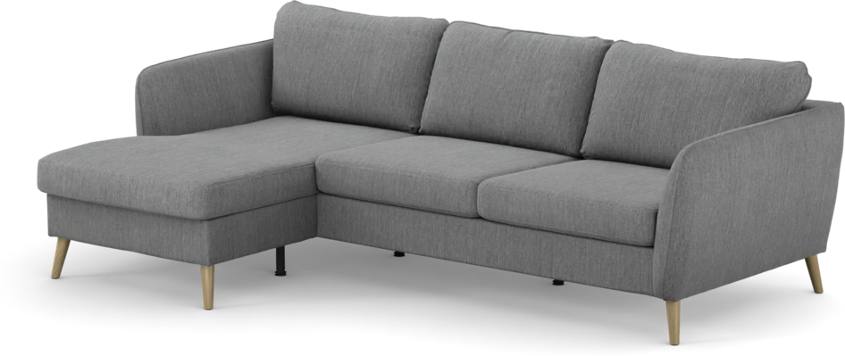 County - 3-sits soffa med flyttbar schäslong - Grå