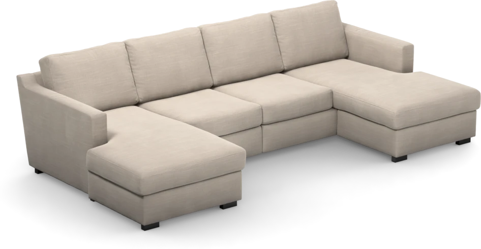 Friday - 2-sits soffa med två schäslonger - Beige