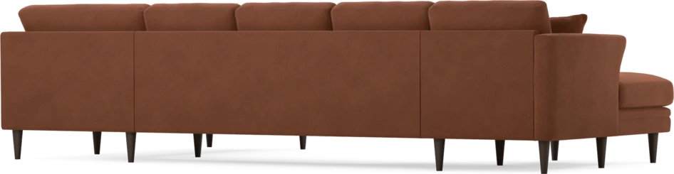 Eden - 3-sits soffa med schäslong vänster och divan höger - Orange