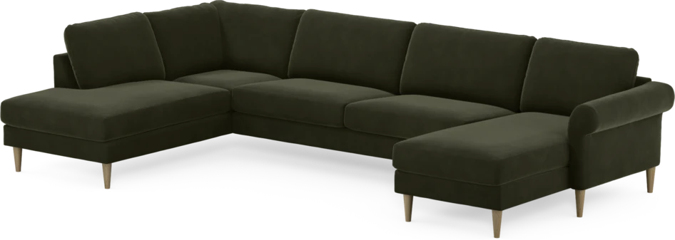 Bridge - 3-sits soffa med divan vänster och schäslong höger - Grön