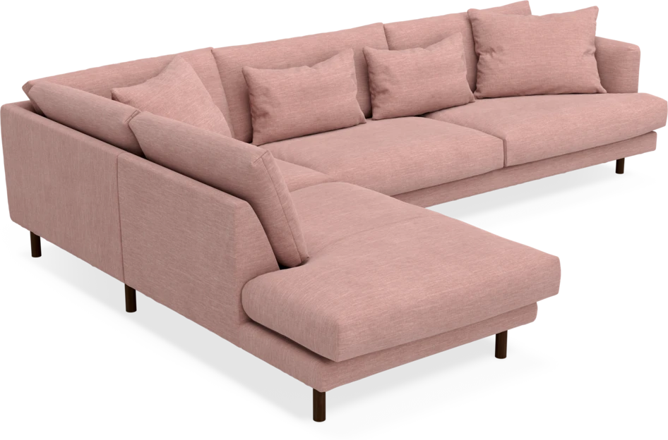 Harper - 3-sits soffa med divan vänster - Rosa