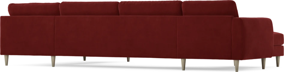 Bridge - 3-sits soffa med schäslong vänster och divan höger - Röd