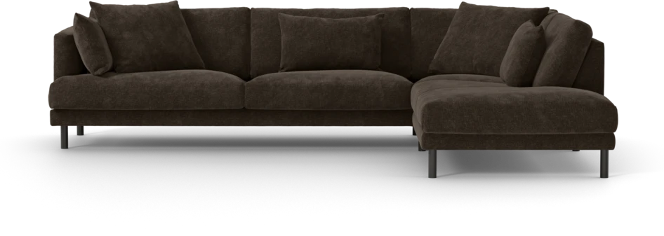 Harper - 3-sits soffa med divan höger - Brun
