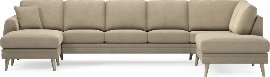 Eden - 3-sits soffa med schäslong vänster och divan höger - Beige