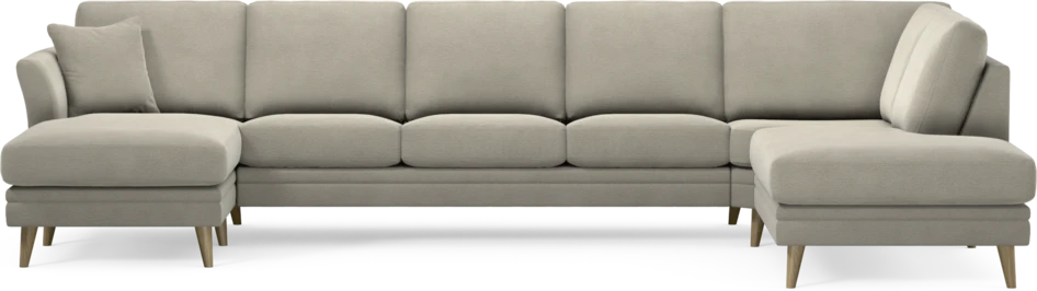 Eden - 3-sits soffa med schäslong vänster och divan höger - Brun