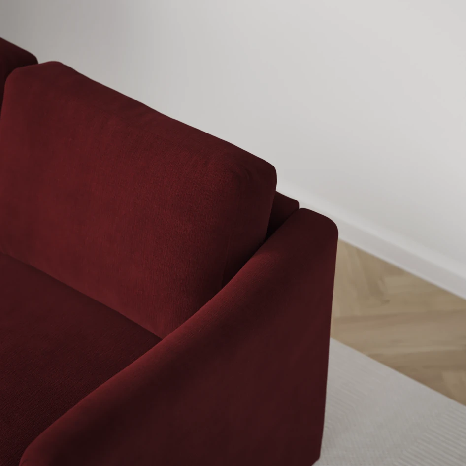 Öland - Bäddsoffa 3-sits, längsbäddad - Röd
