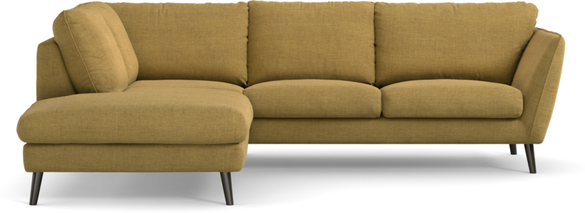 Madison Lux - 2-sits soffa med divan vänster - Gul