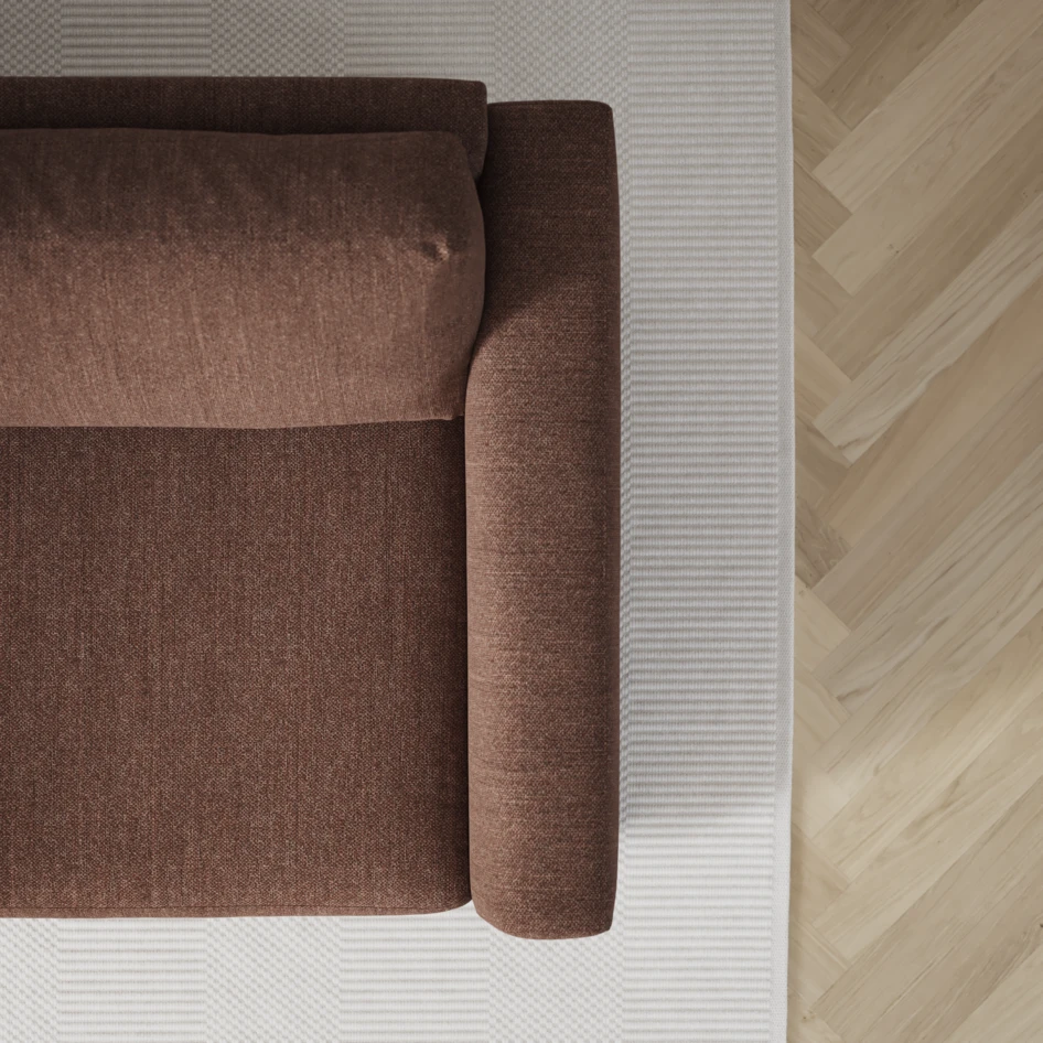 Friday - 2,5-sits soffa med divan höger - Orange