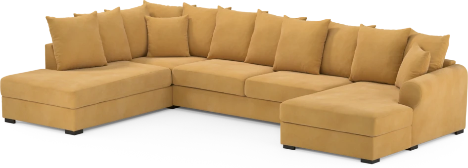 Town - 3-sits soffa med divan vänster och schäslong höger - Gul