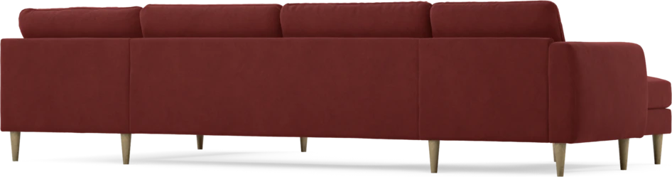 Bridge - 3-sits soffa med schäslong vänster och divan höger - Röd