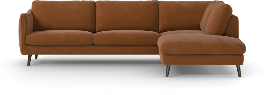 Madison Lux - 3-sits soffa med divan höger - Orange