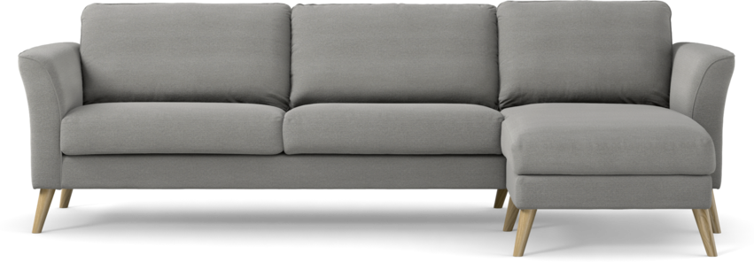 Bridge - 3-sits soffa med schäslong höger - Grå