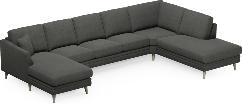 Eden - 3-sits soffa med schäslong vänster och divan höger - Grå