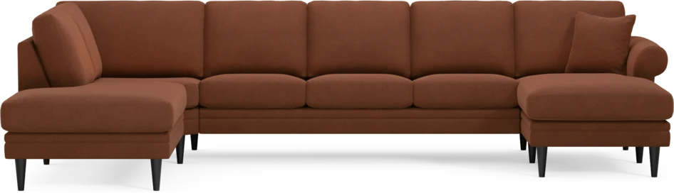 Eden - 3-sits soffa med divan vänster och schäslong höger - Orange