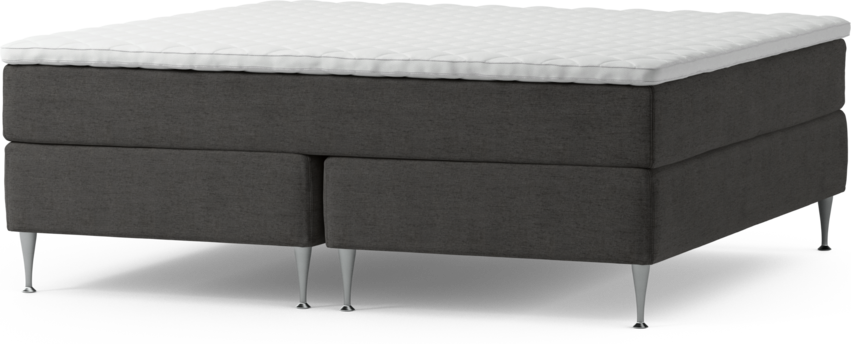 Delux Dream - Kontinentalsäng, dubbelsäng med bäddmadrass och sängben - Grå