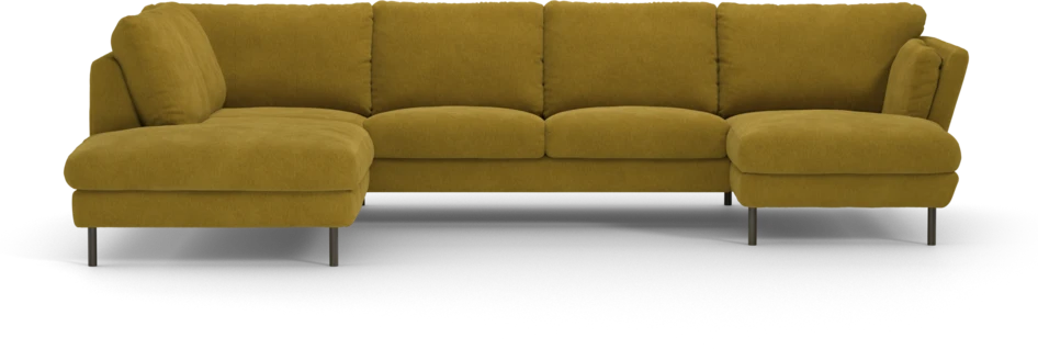 Madison Lux - 2-sits soffa med divan vänster och schäslong höger - Gul