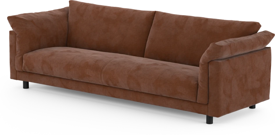 Cherrie - 4-sits soffa, hel dyna, fast klädsel - Orange