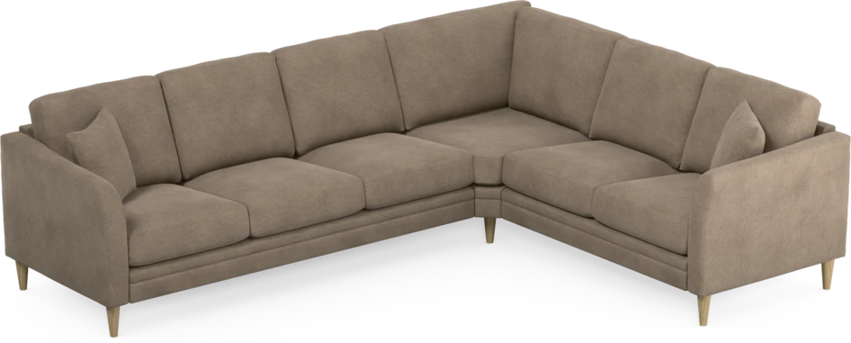 Eden - Hörnsoffa, 3+2-sits - Brun