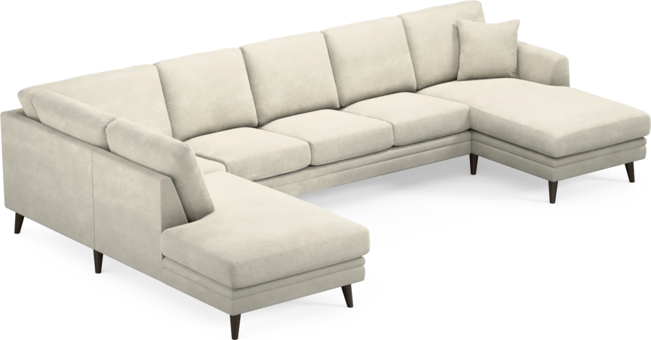 Eden - 3-sits soffa med divan vänster och schäslong höger - Vit