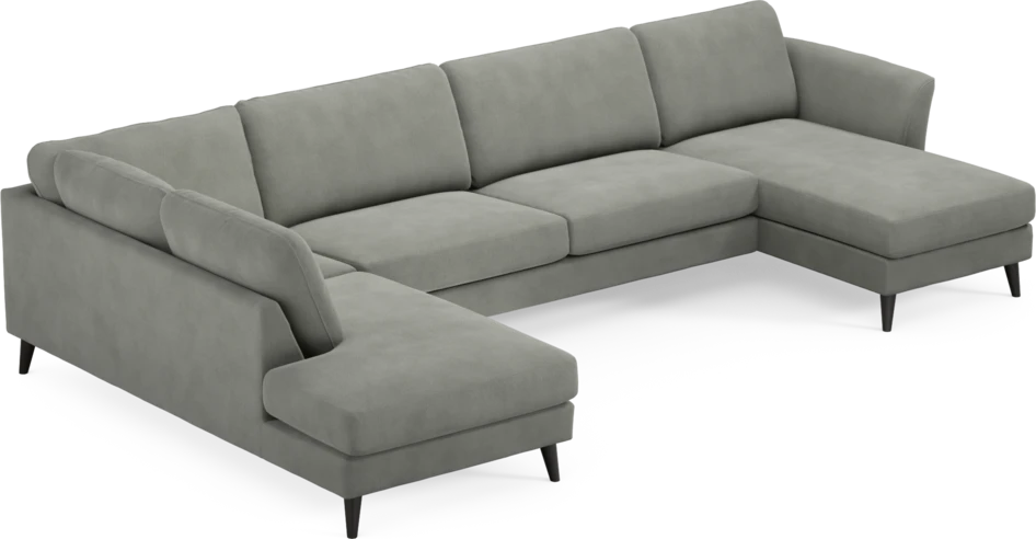 Bridge - 3-sits soffa med divan vänster och schäslong höger - Grå