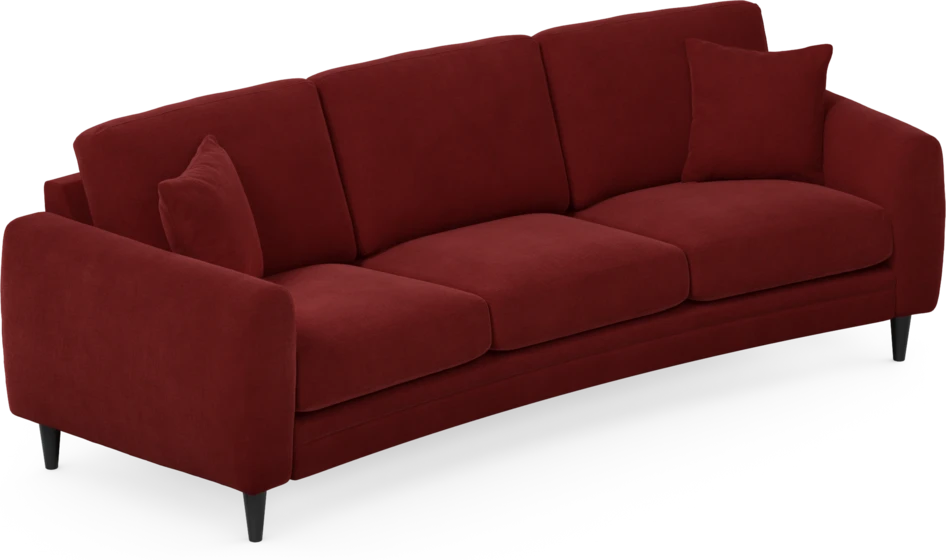 Eden - 3-sits soffa svängd - Röd