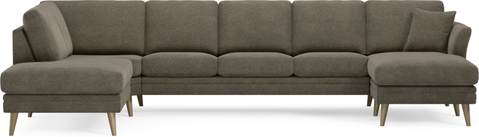Eden - 3-sits soffa med divan vänster och schäslong höger - Brun
