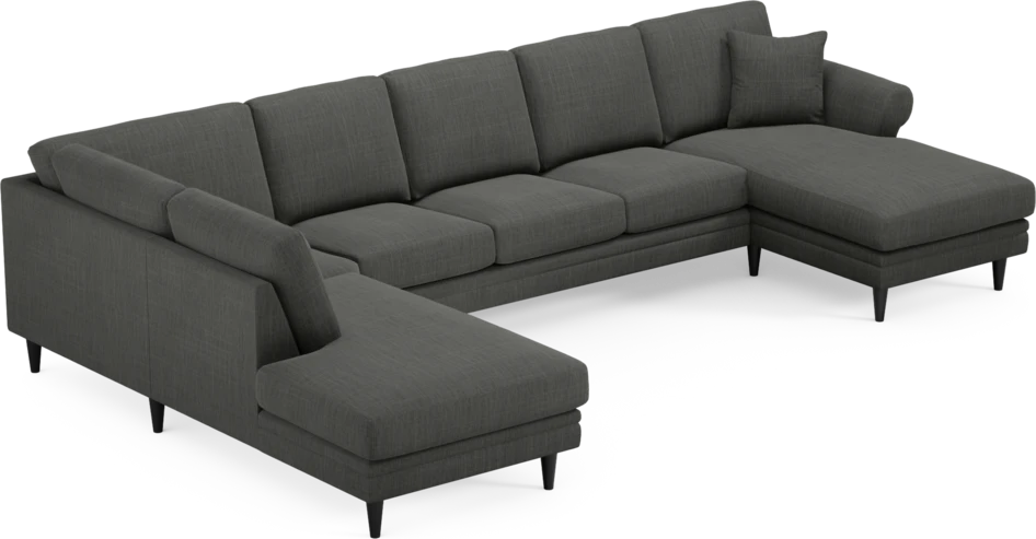 Eden - 3-sits soffa med divan vänster och schäslong höger - Grå