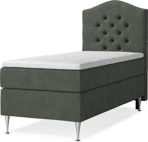 New York - Kontinentalsäng, enkelsäng med bäddmadrass och sänggavel välvd - Grön