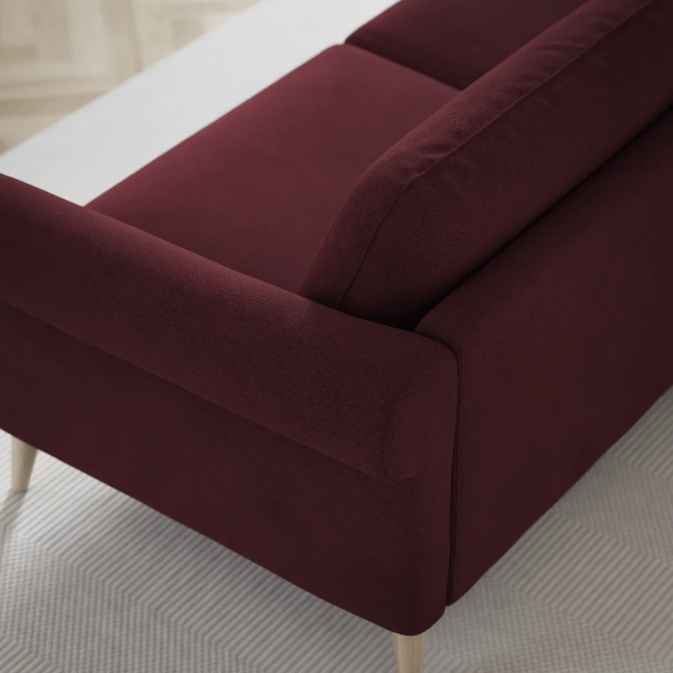 Bridge - 3-sits soffa med schäslong vänster och divan höger - Röd