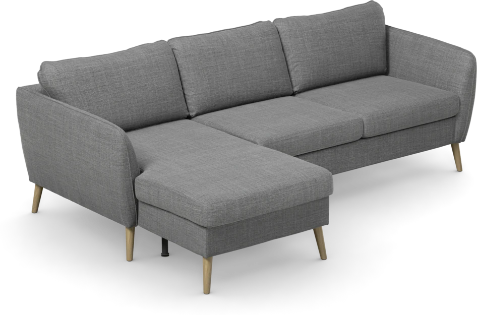 County - 3-sits soffa med flyttbar schäslong - Grå