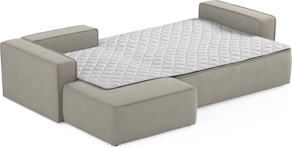 Ide - Bäddsoffa 3-sits med schäslong vänster - Grå