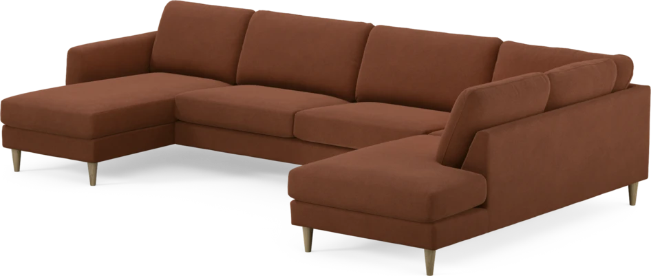 Bridge - 3-sits soffa med schäslong vänster och divan höger - Orange