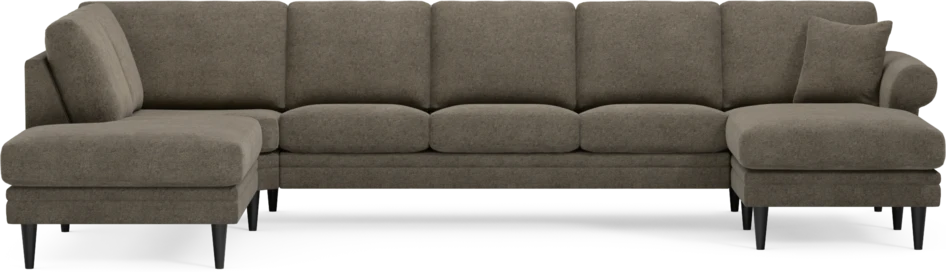 Eden - 3-sits soffa med divan vänster och schäslong höger - Brun