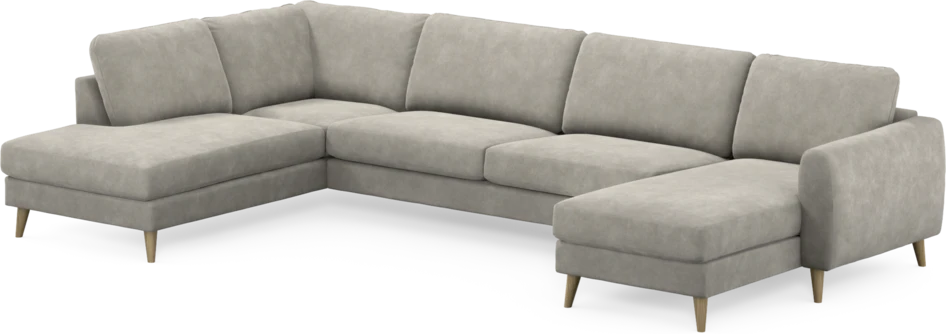 Bridge - 3-sits soffa med divan vänster och schäslong höger - Grå