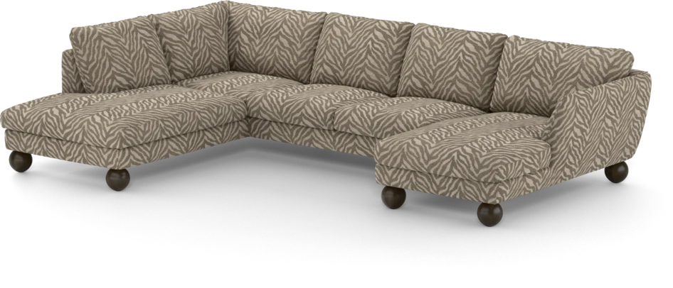 Madison - 2-sits soffa med divan vänster och schäslong höger - Brun