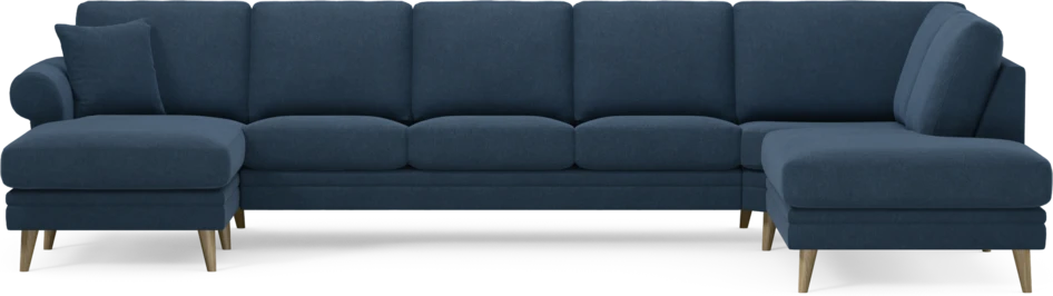 Eden - 3-sits soffa med schäslong vänster och divan höger - Blå
