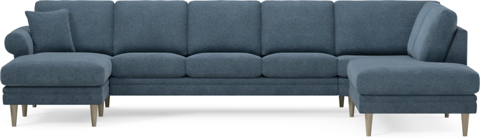 Eden - 3-sits soffa med schäslong vänster och divan höger - Blå