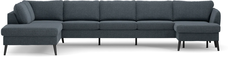 County - 4-sits soffa med divan vänster och schäslong höger - Blå